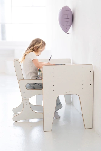 Kindertisch-Set XL, höhenverstellbar – Tisch und Stuhl – mit oder ohne Ablage