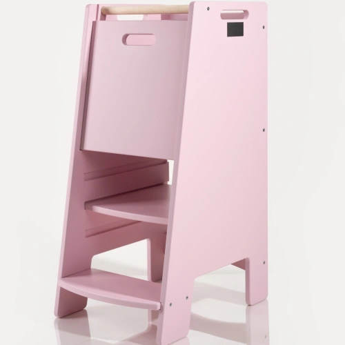 NOWAY - Montessori Lernturm Kitchen Helper Kinderplattform Küchenturm lackierter – rosa
