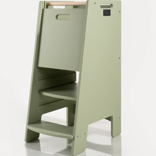 NOWAY - Montessori Lernturm Kitchen Helper Kinderplattform Küchenturm lackierter – olive