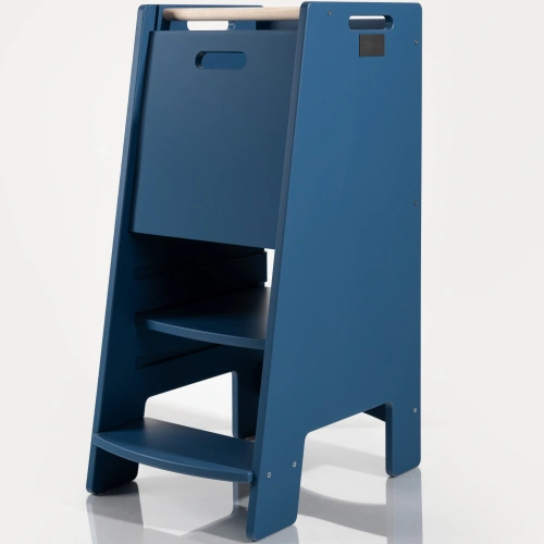 NOWAY - Montessori Lernturm Kitchen Helper Kinderplattform Küchenturm lackierter – marineblau